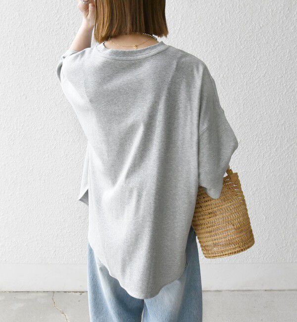 SHIPS any「〈接触冷感/汗染み防止加工/洗濯機可能〉ラウンドヘム クルー ビッグ TEE」|Tシャツ・カットソー|