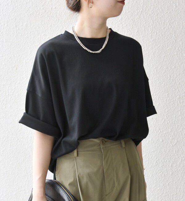 SHIPS any「〈接触冷感/汗染み防止加工/洗濯機可能〉ラウンドヘム クルー ビッグ TEE」|Tシャツ・カットソー|