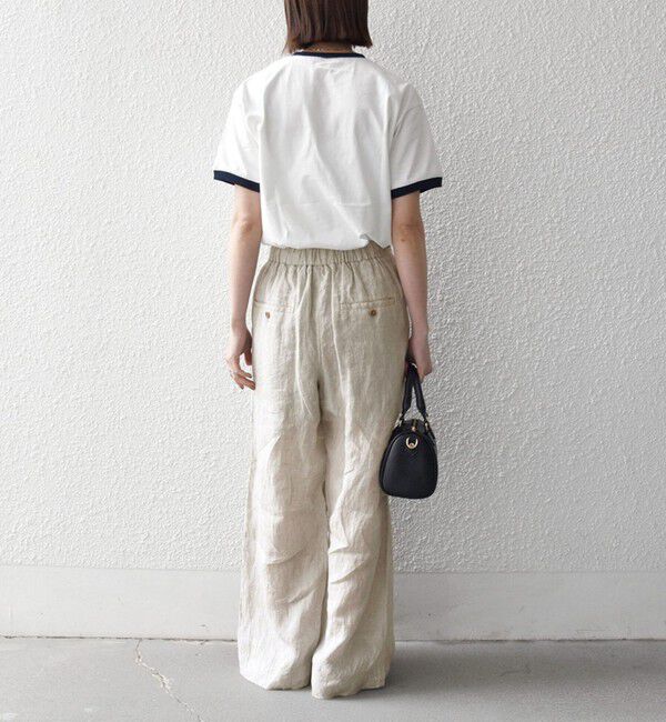SHIPS any「【SHIPS any別注】THE KNiTS:〈洗濯機可能〉ロゴ プリント リンガー TEE」|Tシャツ・カットソー|