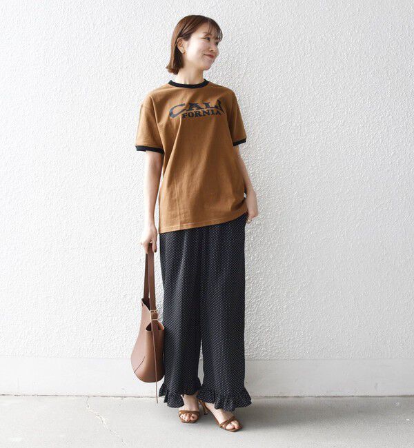 SHIPS any「【SHIPS any別注】THE KNiTS:〈洗濯機可能〉ロゴ プリント リンガー TEE」|Tシャツ・カットソー|