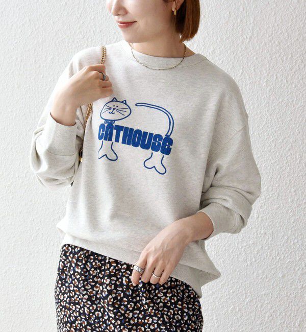 SHIPS any「【SHIPS any別注】THE KNiTS:〈洗濯機可能〉ロゴ プリント スウェット 26AW」|スウェット・ジャージ|ナチュラル