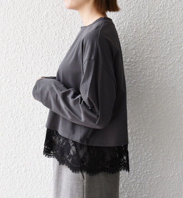 SHIPS any「〈洗濯機可能〉ジップ レース ヘム ロングスリーブ TEE」|Tシャツ・カットソー|