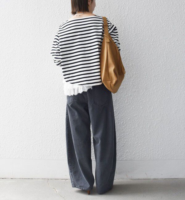 SHIPS any「〈洗濯機可能〉レース ヘム アシンメトリー ロングスリーブ TEE」|Tシャツ・カットソー|