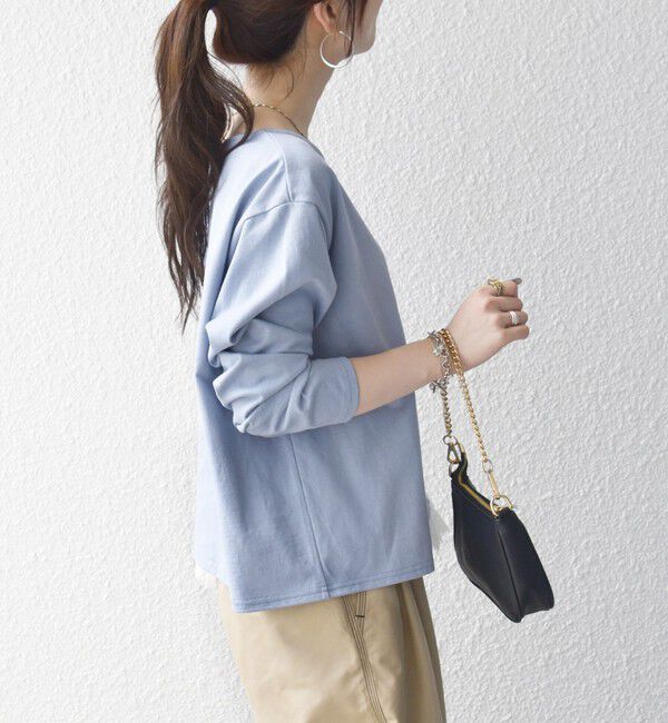 SHIPS any「〈洗濯機可能〉レース ヘム アシンメトリー ロングスリーブ TEE」|Tシャツ・カットソー|