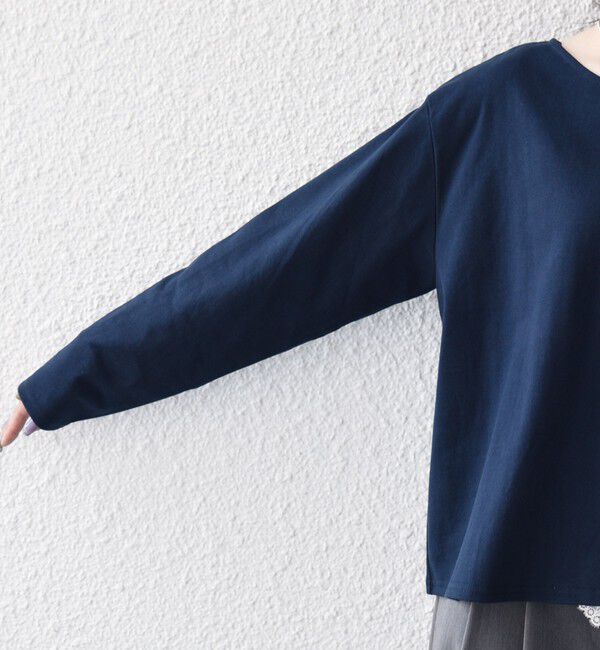 SHIPS any「〈洗濯機可能〉レース ヘム アシンメトリー ロングスリーブ TEE」|Tシャツ・カットソー|