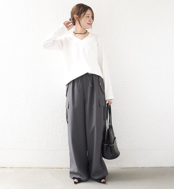 SHIPS for women「【WEB限定】〈ネックが選べる〉オーガニックコットン バリエーション ネック ロングスリーブ TEE」|Tシャツ・カットソー|