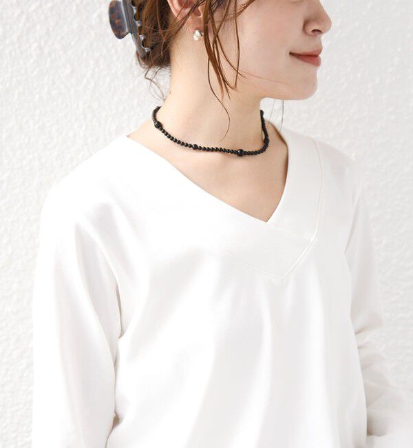 SHIPS for women「【WEB限定】〈ネックが選べる〉オーガニックコットン バリエーション ネック ロングスリーブ TEE」|Tシャツ・カットソー|