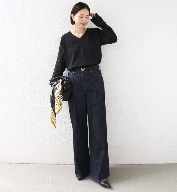 SHIPS for women「【WEB限定】〈ネックが選べる〉オーガニックコットン バリエーション ネック ロングスリーブ TEE」|Tシャツ・カットソー|