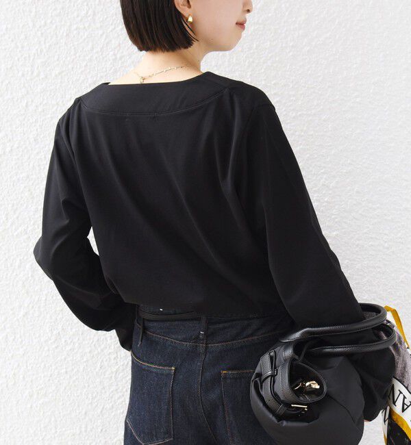 SHIPS for women「【WEB限定】〈ネックが選べる〉オーガニックコットン バリエーション ネック ロングスリーブ TEE」|Tシャツ・カットソー|