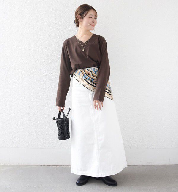 SHIPS for women「【WEB限定】〈ネックが選べる〉オーガニックコットン バリエーション ネック ロングスリーブ TEE」|Tシャツ・カットソー|