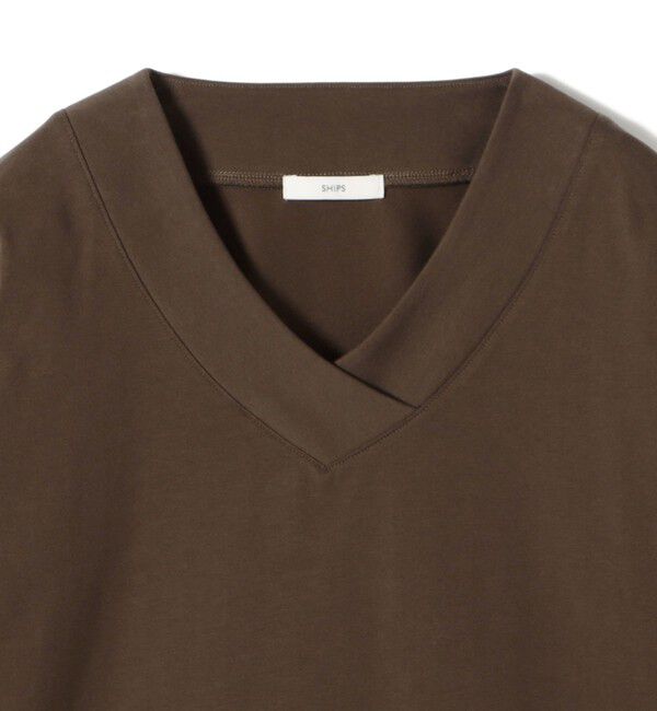 SHIPS for women「【WEB限定】〈ネックが選べる〉オーガニックコットン バリエーション ネック ロングスリーブ TEE」|Tシャツ・カットソー|