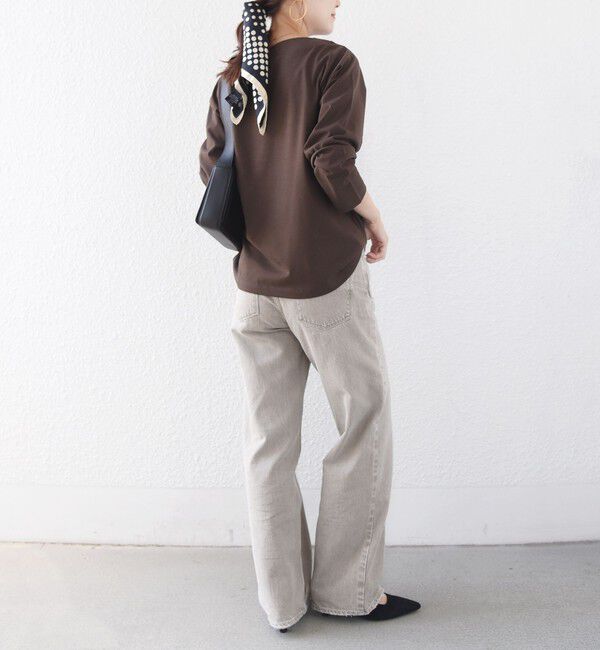 SHIPS for women「【WEB限定】〈ネックが選べる〉オーガニックコットン バリエーション ネック ロングスリーブ TEE」|Tシャツ・カットソー|