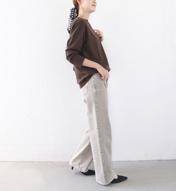 SHIPS for women「【WEB限定】〈ネックが選べる〉オーガニックコットン バリエーション ネック ロングスリーブ TEE」|Tシャツ・カットソー|