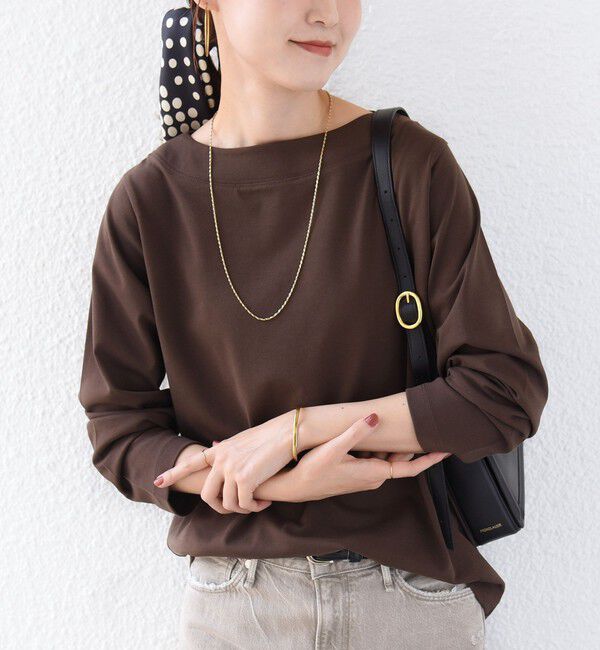 SHIPS for women「【WEB限定】〈ネックが選べる〉オーガニックコットン バリエーション ネック ロングスリーブ TEE」|Tシャツ・カットソー|