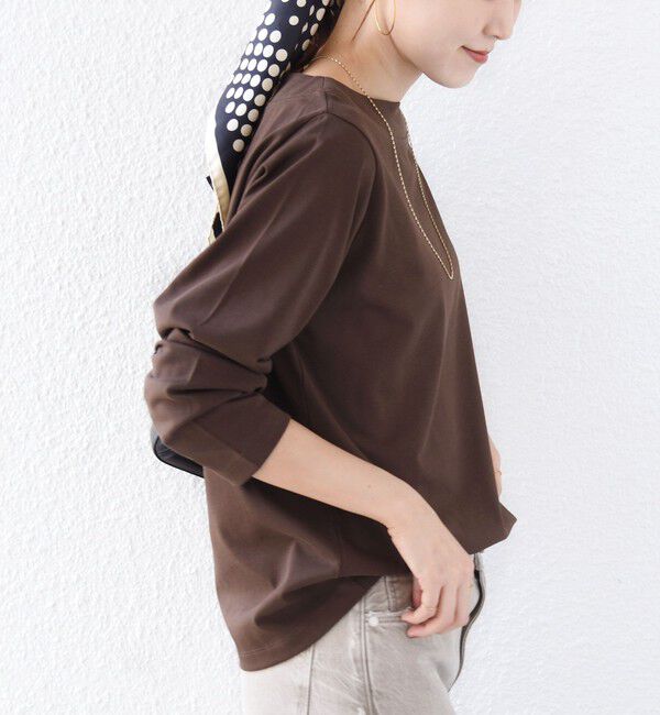 SHIPS for women「【WEB限定】〈ネックが選べる〉オーガニックコットン バリエーション ネック ロングスリーブ TEE」|Tシャツ・カットソー|