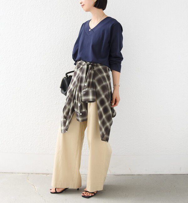 SHIPS for women「【WEB限定】〈ネックが選べる〉オーガニックコットン バリエーション ネック ロングスリーブ TEE」|Tシャツ・カットソー|