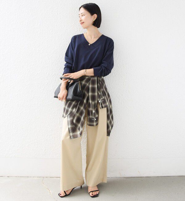 SHIPS for women「【WEB限定】〈ネックが選べる〉オーガニックコットン バリエーション ネック ロングスリーブ TEE」|Tシャツ・カットソー|