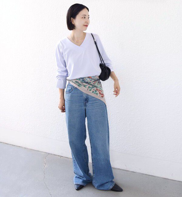 SHIPS for women「【WEB限定】〈ネックが選べる〉オーガニックコットン バリエーション ネック ロングスリーブ TEE」|Tシャツ・カットソー|
