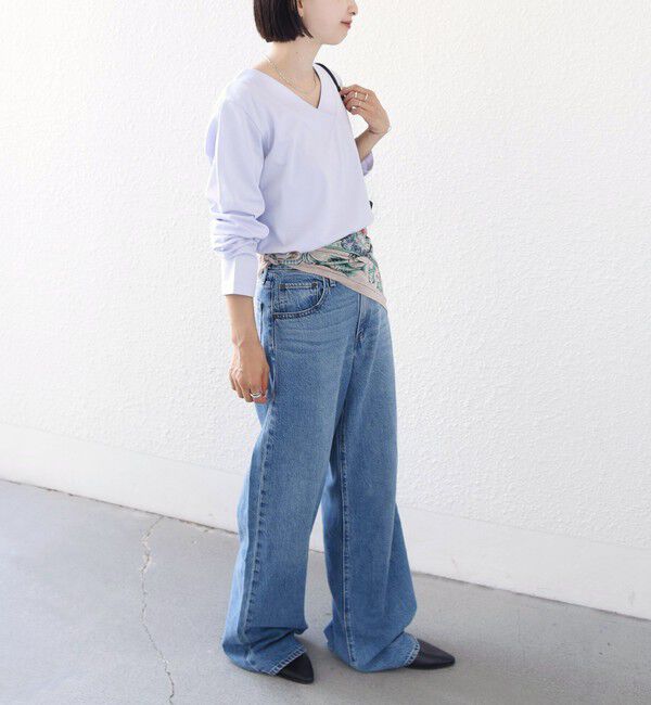 SHIPS for women「【WEB限定】〈ネックが選べる〉オーガニックコットン バリエーション ネック ロングスリーブ TEE」|Tシャツ・カットソー|