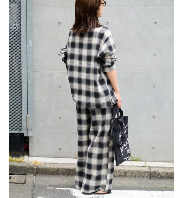 OUTDOOR PRODUCTS Usual Things「PLAIDパターンイージーワイドパンツ セットアップ対応」|スラックス|