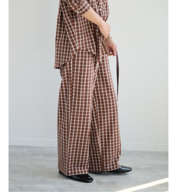OUTDOOR PRODUCTS Usual Things「チェックイージーパンツ セットアップ対応」|スラックス|