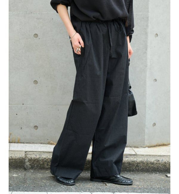 OUTDOOR PRODUCTS Usual Things「COTTON CHECK PAJAMA PT」|スラックス|ブラック