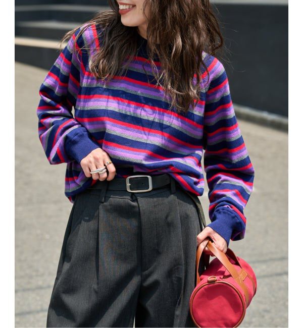 OUTDOOR PRODUCTS Usual Things「コットンカシミヤMIXマルチボーダーニット」|ニット・セーター|