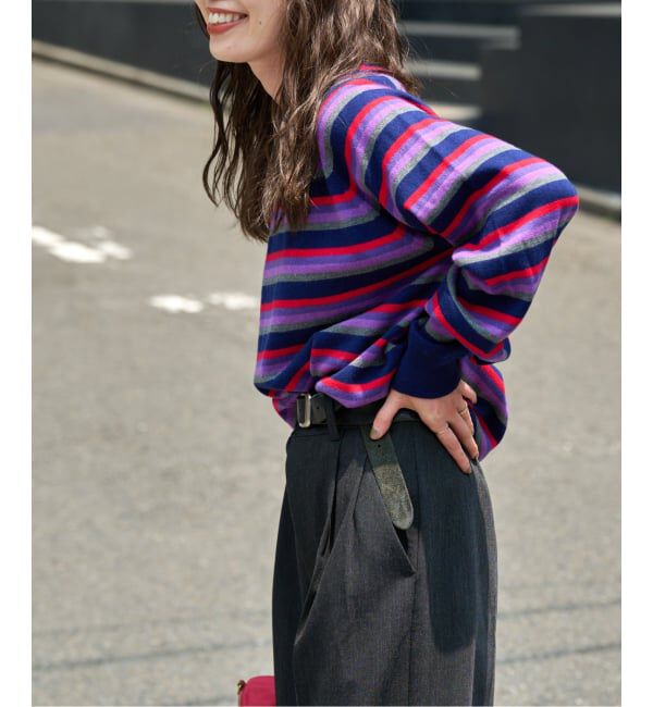 OUTDOOR PRODUCTS Usual Things「コットンカシミヤMIXマルチボーダーニット」|ニット・セーター|