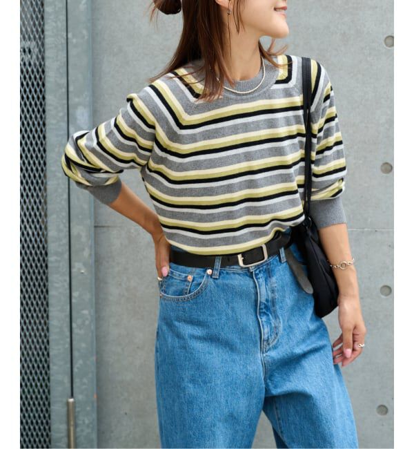 OUTDOOR PRODUCTS Usual Things「コットンカシミヤMIXマルチボーダーニット」|ニット・セーター|