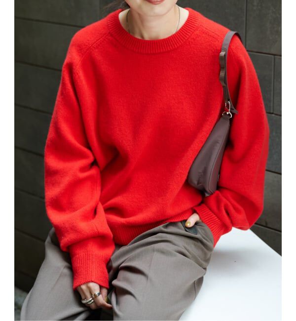 OUTDOOR PRODUCTS Usual Things「≪予約≫WOOL SIGNATURE クルーネックニット」|ニット・セーター|レッド