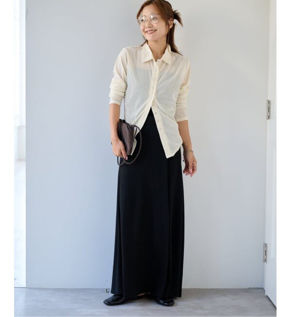OUTDOOR PRODUCTS Usual Things「襟付きシアーベロアカーディガン」|カーディガン|