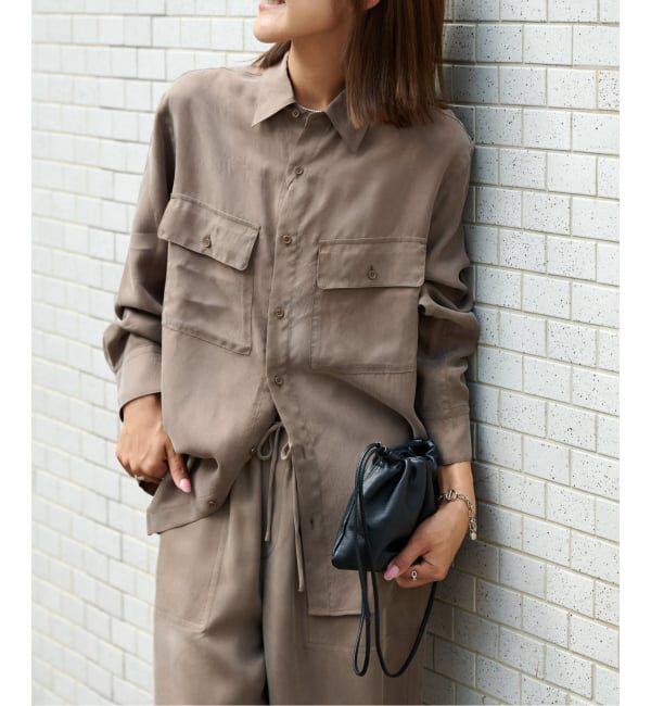 OUTDOOR PRODUCTS Usual Things「キュプラプラップポケットサファリシャツ セットアップ対応」|シャツ・ブラウス|