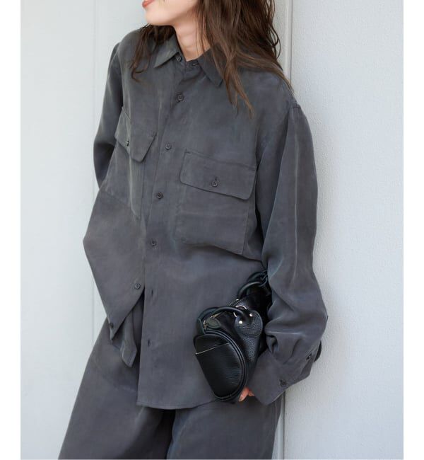 OUTDOOR PRODUCTS Usual Things「キュプラプラップポケットサファリシャツ セットアップ対応」|シャツ・ブラウス|