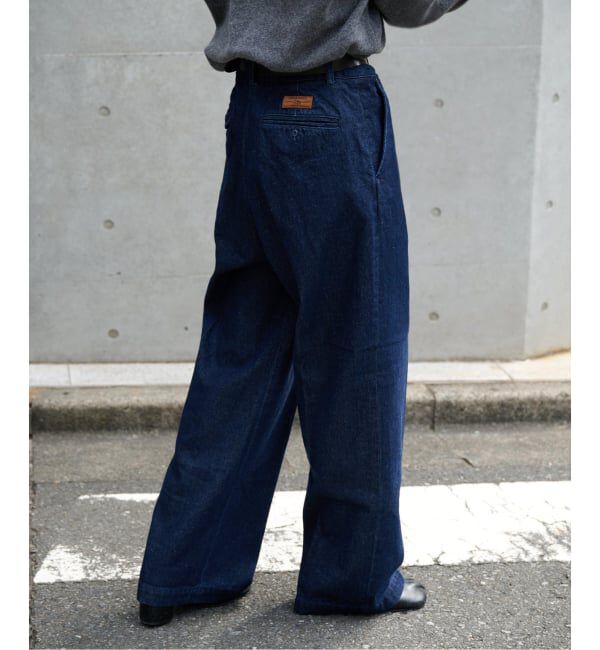 OUTDOOR PRODUCTS Usual Things「ULTデニムスラックス」|デニム|ネイビー