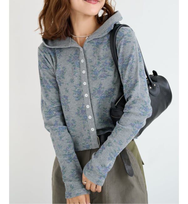 OUTDOOR PRODUCTS Usual Things「miller ex flower waffle hoody CD」|カーディガン|