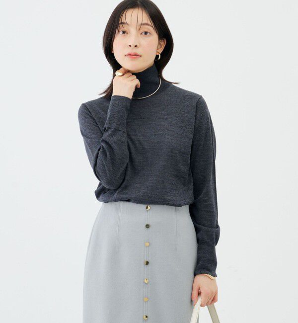 NOLLEY'S sophi「【BECシリーズ】【新色追加】《抗ピリング/手洗い可能》ウール100 18Ｇハイネックプルオーバー」|ニット・セーター|