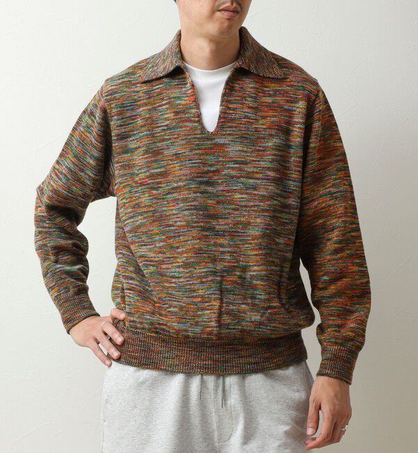 NOLLEY'S goodman「【COOHEM/コーヘン】鬼カスリ ポロ衿スキッパーPO 26AW」|ニット・セーター|