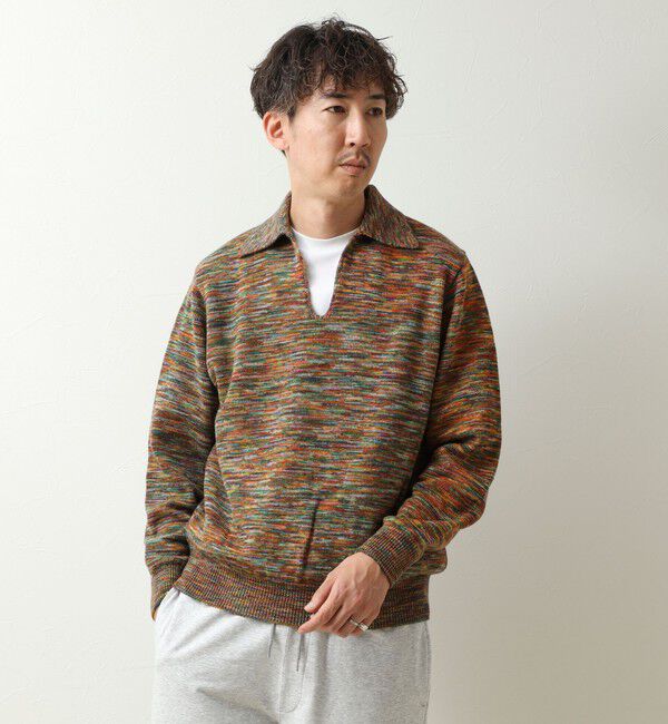 NOLLEY'S goodman「【COOHEM/コーヘン】鬼カスリ ポロ衿スキッパーPO 26AW」|ニット・セーター|