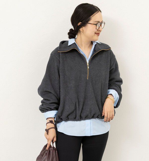 NOLLEY'S sophi「【サマになる】ウォッシャブルOTONAフリースハーフZIP プルオーバー」|Tシャツ・カットソー|
