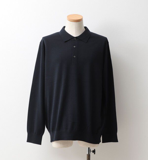 NOLLEY'S goodman「《ビジカジ対応》16G ニットポロ 26AW」|ニット・セーター|ネイビー