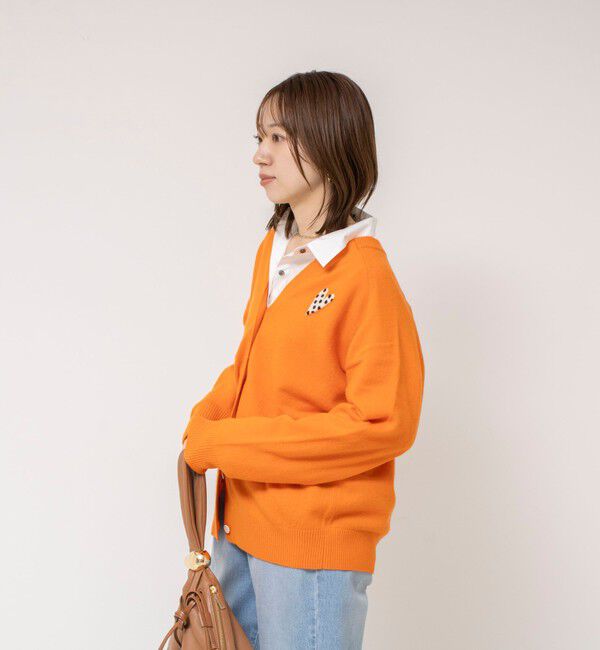 Rie Miller「《手洗い可能》ロゴジャガード2WAYニット」|カーディガン|