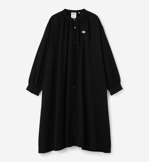 DANTON「DANTON | ウールライクツイル ギャザーワンピース WOMEN」|ワンピース|BLACK