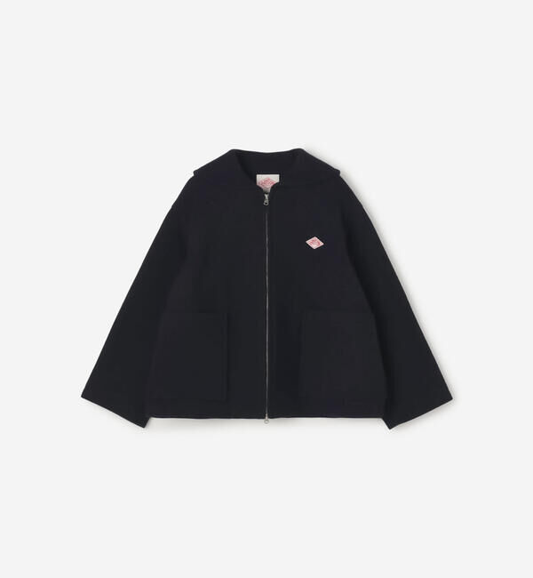 DANTON「DANTON | ウールメルトン ラウンドカラージャケット WOMEN」|テーラードジャケット|NAVY