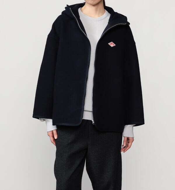 DANTON「DANTON | ウールメルトン フードブルゾン WOMEN」|ブルゾン・スタジャン|NAVY