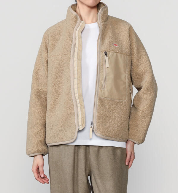 DANTON「DANTON | ライトボア スタンドカラージャケット WOMEN」|ブルゾン・スタジャン|BEIGE