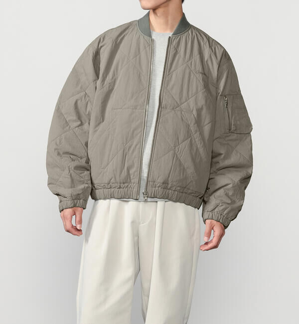 GYMPHLEX「Gymphlex | ジップアップ キルティングジャケット MEN」|ダウン|GREY