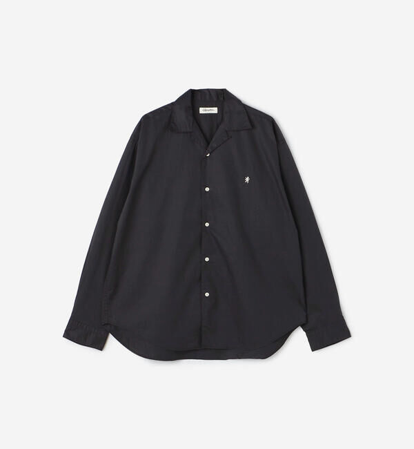 GYMPHLEX「Gymphlex | コットンツイル 長袖オープンカラーシャツ MEN」|シャツ・ブラウス|NAVY