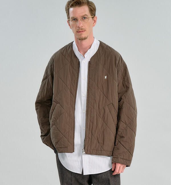GYMPHLEX「Gymphlex | コットンポプリン 長袖バンドカラーシャツ STRIPE MEN」|シャツ・ブラウス|