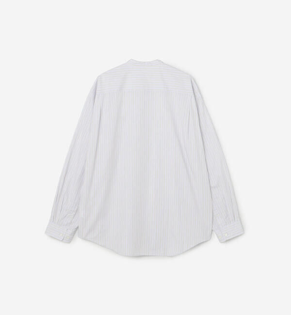 GYMPHLEX「Gymphlex | コットンポプリン 長袖バンドカラーシャツ STRIPE MEN」|シャツ・ブラウス|