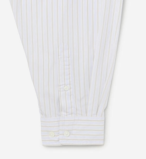 GYMPHLEX「Gymphlex | コットンポプリン 長袖バンドカラーシャツ STRIPE MEN」|シャツ・ブラウス|